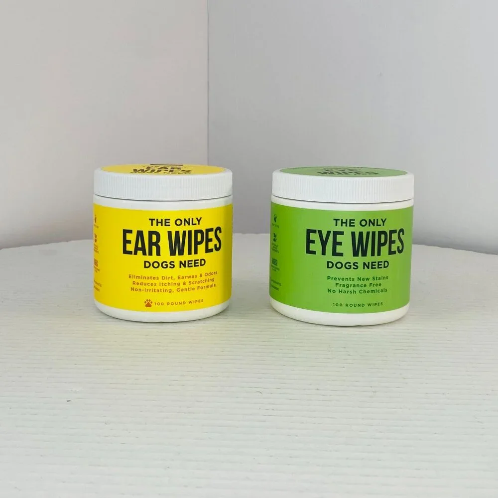 Natural Rapport Set with 200 Round Wipes, The Only Ear & Eye Wipes Dogs Need
